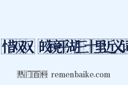 惜双双·皎镜平湖三十里近义词是什么意思的图片